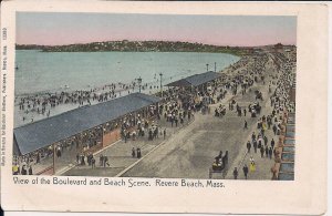 Revere Beach MA, Pre 1907, Amusement Park, Promenade, Metallic Finish