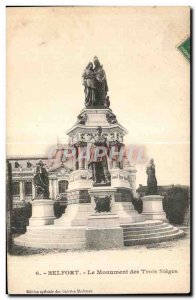 Old Postcard Belfort Monument Three Seats