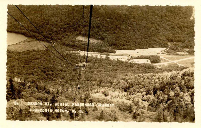 NH - Franconia Notch. Cannon Mountain Aerial Tramway circa 1940   RPPC