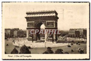 Old Postcard Paris Arc de Triomphe