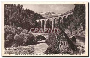 Postcard Old Railway electric Fayet viaduct Chamonix Sainte Marie