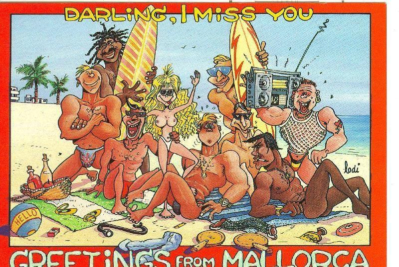 Postal 006116 : Recuerdo de Mallorca, artista John Lodi