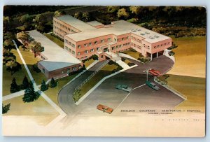 1958 Boulder Colorado CO Postcard Sanitarium Hospital Birds Eye View Unposted