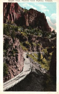 Vintage Postcard Granite Crags Phantom Canon Highway Rocky Mountains Colorado CO