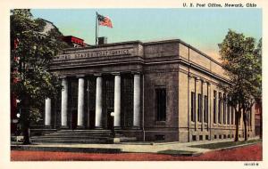 Newark Ohio birds eye view outside US Post Office antique pc Y15435