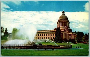 Capitol Building & Fountain Olympia Washington WA UNP Unused Chrome Postcard G5