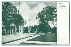 c1905's Main Street Looking South Church Scene Danbury Connecticut CT Postcard