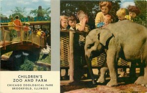 Brookfield Illinois Children's Zoo Farm Elephant Crocker Postcard 21-1199