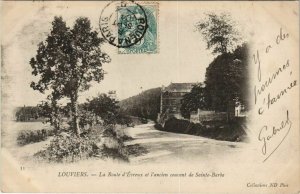 CPA LOUVIERS La Route d'Evreux et l'Ancien Couvent de Sainte-Barbe (1149893)