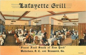 Walterboro South Carolina Brunswick Georgia Lafayette Grill Postcard 21-10168