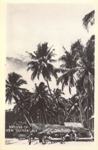 WW2 Era, Real Photo RPPC Natives, New Guinea, Pacific,  Old Postcard