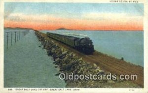 Great Salt Lake Cut Off, Great Salt Lake, Utah, UT USA Trains, Railroads Unus...