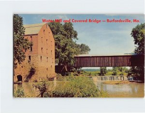 Postcard Water Mill and Covered Bridge, Burfordville, Missouri