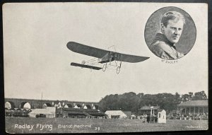 Mint RPPC Real Picture Postcard Early Aviation Radley Flying Bleriot Machine