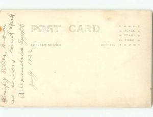 1922 rppc POMPEy's PILLAR USED AS SAILOR LANDMARK Alexandria EGYPT o1461