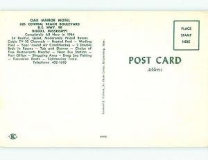 Unused Pre-1980 POOL & OLD CARS & OAK MANOR MOTEL Biloxi Mississippi MS u5252@