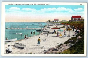 Niantic Connecticut CT Postcard Black Point Beach Club Bathing Aerial View 1920