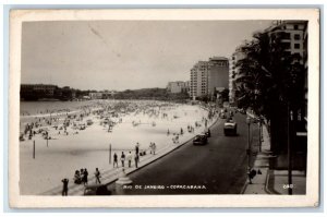 c1940's Beach Hotels Copacabana Rio De Janeiro Brazil RPPC Photo Postcard