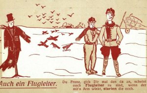 1914-18 WWI German Propaganda Pilot Bi-Plane Scarecrow Comical P18