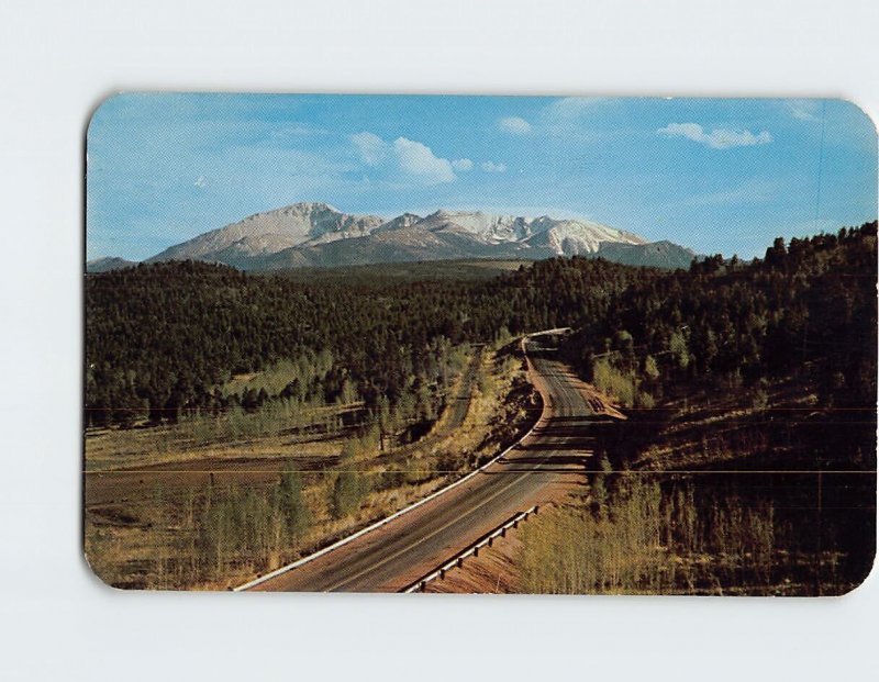 Postcard Pikes Peak Near Woodland Park Ute Pass Pikes Peak Region Colorado USA