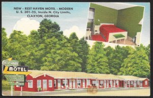Rest Haven Motel Claxton Georgia Unused c1940s