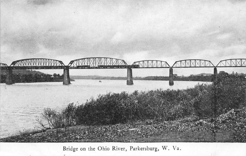 Parkersburg West Virginia c1910 Postcard Bridge On The Ohio River