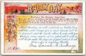 1913 Letter For The Rally Day Gather The People Together Posted Postcard