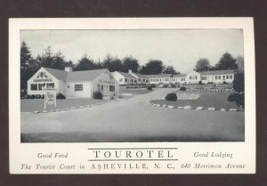 ASHEVILLE NORTH CAROLINA TOUROTEL ROADSIDE VINTAGE AVVRTISING POSTCARD