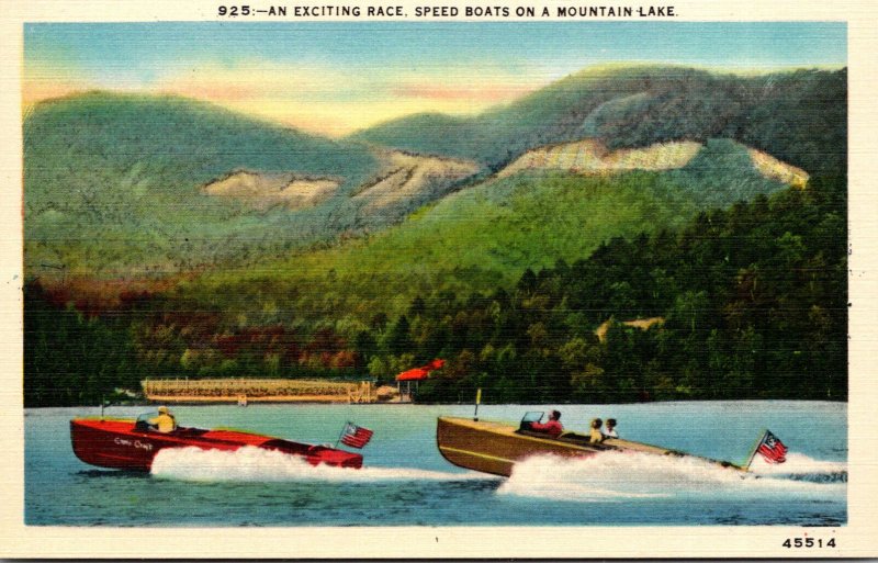 North Carolina Speed Boats On A Mountain Lake