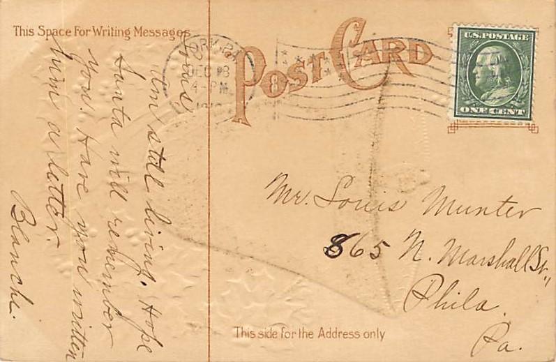 Christmas 1910 small paint chips on card