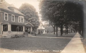 H29/ Sturgis Michigan RPPC Postcard c1910 East Chicago Street Homes  60