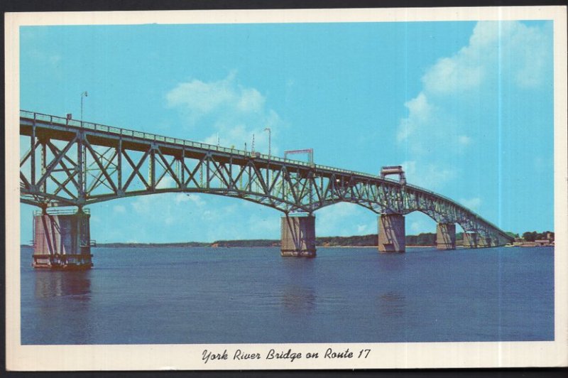 Virginia YORKTOWN George P. Coleman Memorial Bridge - pm1965 - Chrome