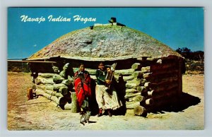 Northern AZ-Arizona, Navajo Native Americans, Circular Hogan, Chrome Postcard