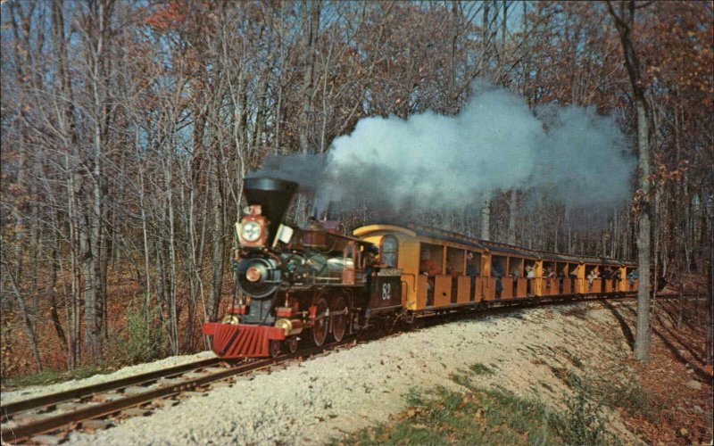 Miniature RR Train Milwaukee WI County Zoo Postcard