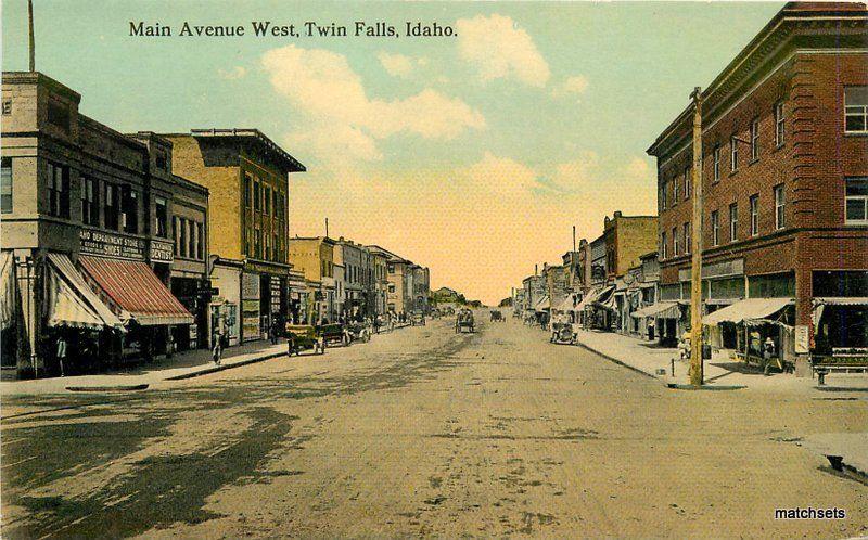 Autos C-1910 Main Avenue West Twin Falls Idaho Spokane postcard 9321