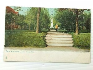 Vintage Postcard 1900's Travis Park San Antonio TX Monument to Confederate Dead