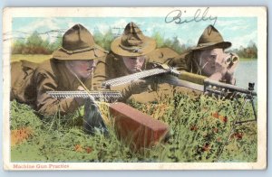 1917 Military Soldier Machine Gun Practice Montgomery Alabama AL Posted Postcard