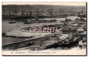 Marseille - Ponds and Quai de la Joliette - Old Postcard