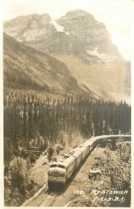 1940s Field BC Canada Railway occupation RPPC Postcard 25-7268