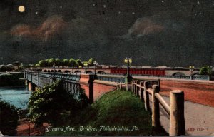 Pennsylvania Philadelphia Girard Avenue Brige At Night 1909