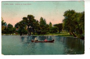 Canoeing at Flax Pond, Lynn, Massachusetts, Used 1910