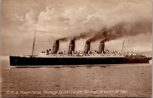 RMS Mauritania, Cunard Line Ship Vintage Postcard Y53