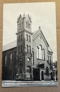 VINTAGE POSTCARD - UNUSED - EMMANUEL LUTHERN CHURCH, POTTSTOWN, PA