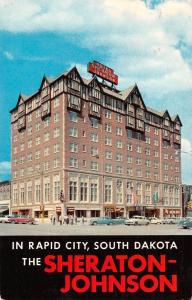RAPID CITY, SD South Dakota  SHERATON-JOHNSON HOTEL  40's & 50's CARS   Postcard