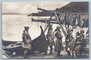 Lapland Finland Postcard Lapper Boat Passengers c1910 Antique RPPC Photo