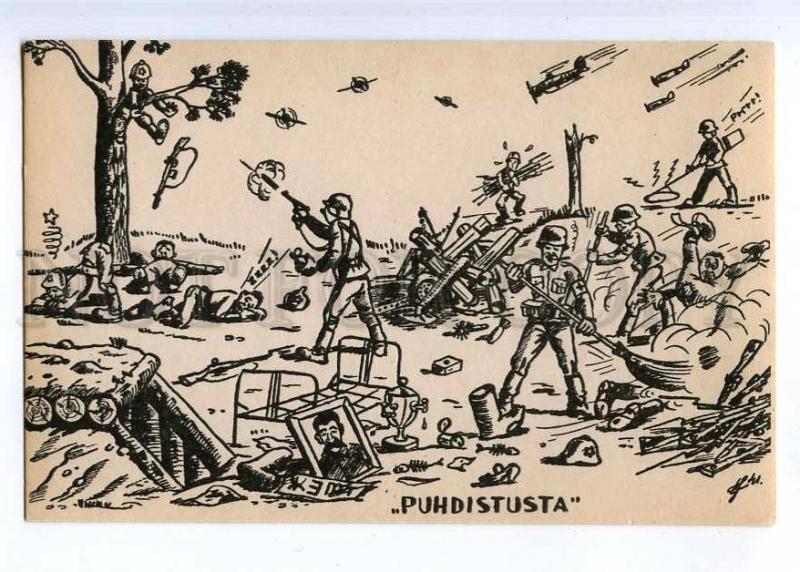 190563 WWII FINLAND Caricature STALIN SAMOVAR ANTI-RUSSIAN Old