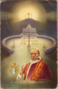 Pope Pius XII Annus Sanctus 1950 Vintage Postcard C67