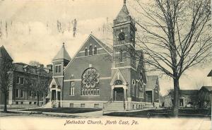 NORTH EAST PA METHODIST CHURCH POSTCARD c1910s