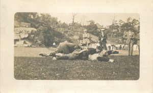 Postcard RPPC C-1910 Football Game Tackle Sports 23-3667