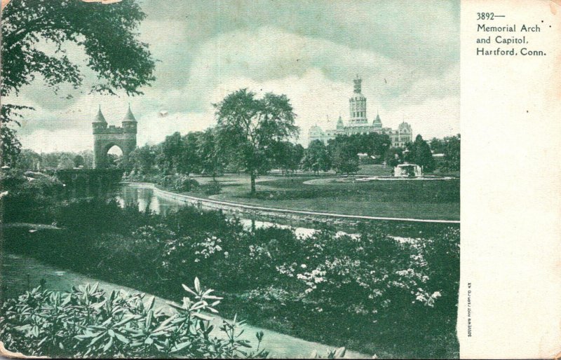 Connecticut Hartford Memorial Arch and Capitol 1910